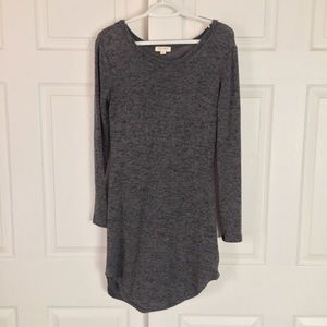 Long Sleeve Gray Bodycon Dress